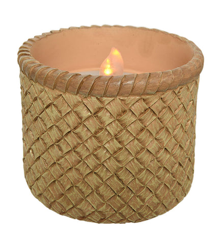 Outdoor solar LED candle with flame effect from EDM Product, 8 cm tall, decorative garden outdoor lighting.