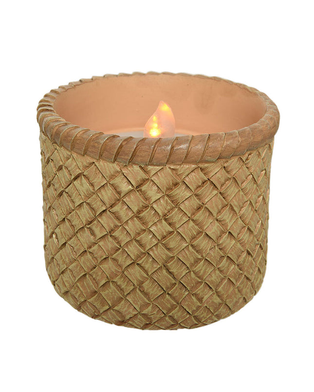 Outdoor solar LED candle with flame effect from EDM Product, 8 cm tall, decorative garden outdoor lighting.