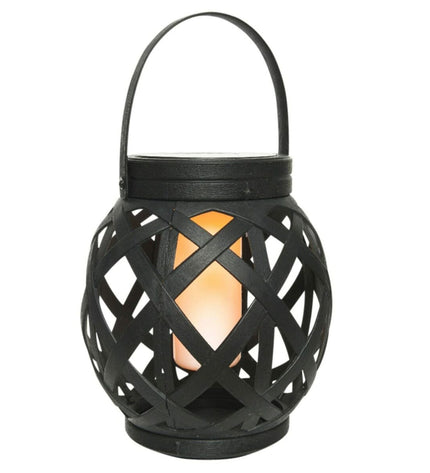Lumineo LED lantern outdoor garden decor with warm zone flame effect, 14.5 cm diameter, 16 cm height, suitable for outdoor lighting