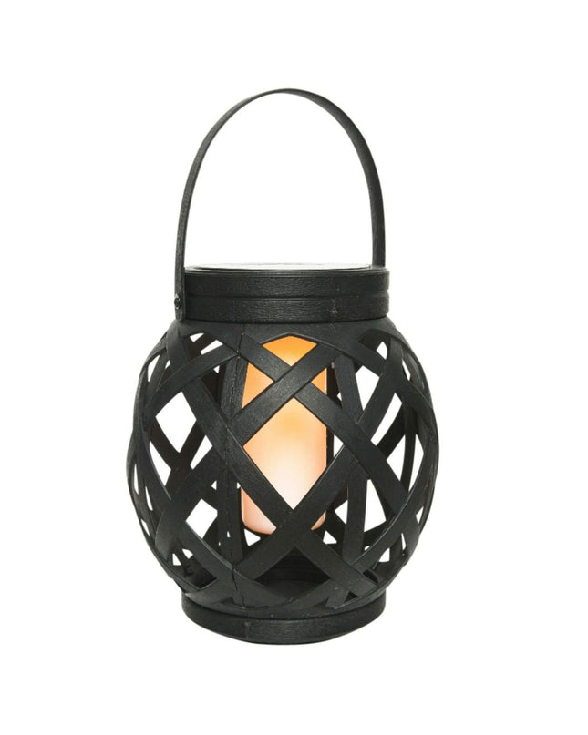Lumineo LED lantern outdoor garden decor with warm zone flame effect, 14.5 cm diameter, 16 cm height, suitable for outdoor lighting