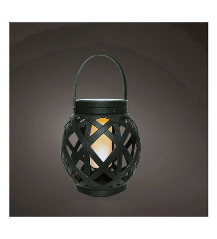 Lumineo LED lantern for outdoor garden decoration with zone flame effect, 14.5 cm diameter, 16 cm height, emits 5 lumens.