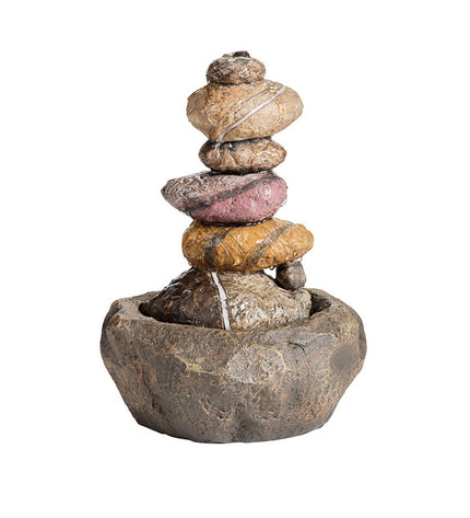 Lumineo Fontän Lumineo 893009 outdoor garden decoration made of polyresin, 22x22x30 cm, featuring a stone design.