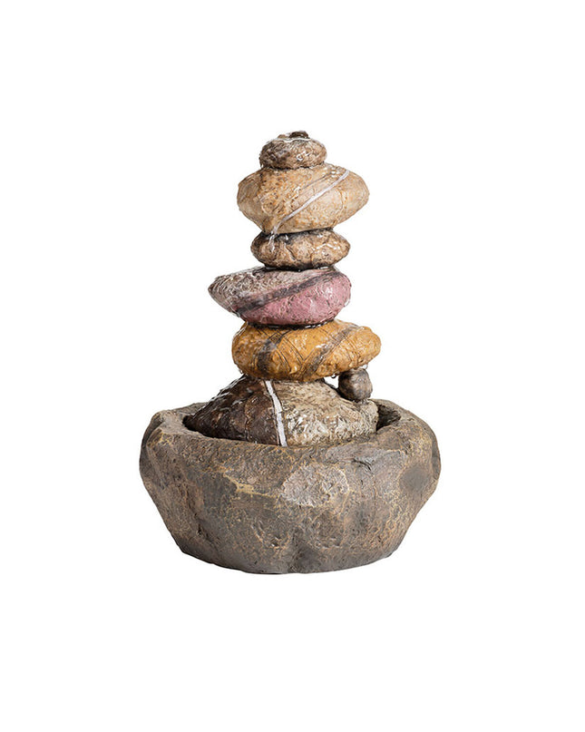 Lumineo Fontän Lumineo 893009 outdoor garden decoration made of polyresin, 22x22x30 cm, featuring a stone design.