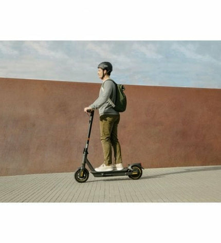 Segway MAX G2 electric scooter in gray, 900W, sport and outdoor city mobility, front view showing handlebars and wheel
