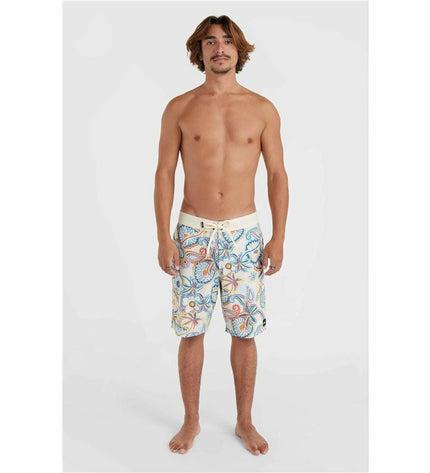 Men's O'Neill Hyperfreak Mysto light blue swim trunks for watersport and outdoor activities, featuring a sporty design and quick-dry fabric.