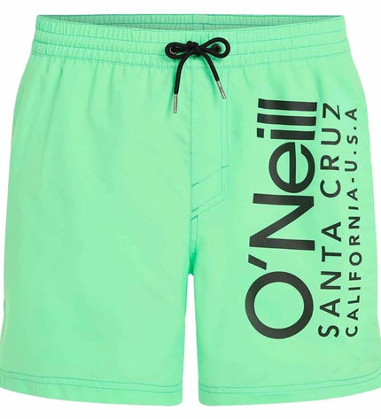 O'Neill Cali 16-inch men's swim trunks in navy with white and red accents, suitable for watersports and outdoor activities.