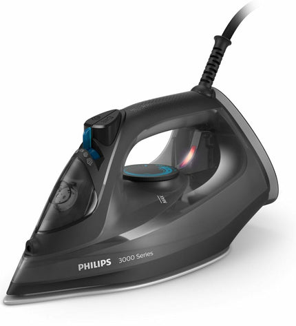Philips DST3041/80 steam iron with adjustable temperature control and ergonomic handle, suitable for home ironing tasks.