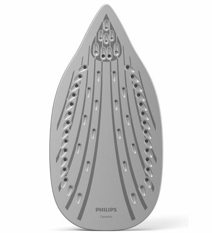 Philips DST3041/80 steam iron with water tank and control dial, designed for home ironing and garment care.