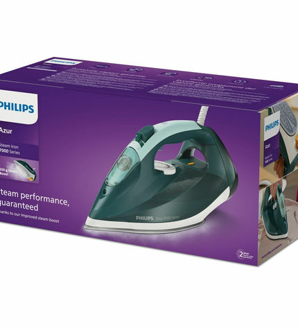 Philips DST7031/70 steam iron with digital display, corded design, and ergonomic handle for effective home ironing.