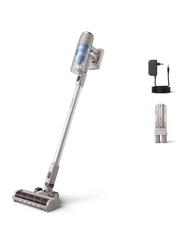 Philips Steelstofzuiger XC2011/01 vacuum cleaner for home cleaning, showing the compact design and attachments for floor cleaning.