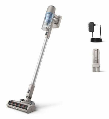 Philips Steelstofzuiger XC2011/01 for home cleaning, showing a sleek vacuum cleaner with a transparent dust container and ergonomic handle.