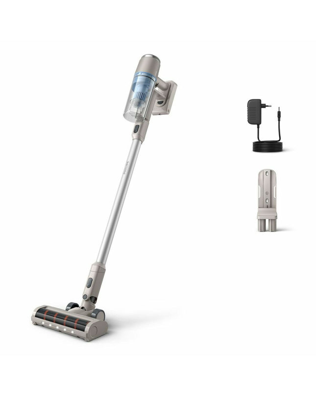 Philips Steelstofzuiger XC2011/01 for home cleaning, showing a sleek vacuum cleaner with a transparent dust container and ergonomic handle.