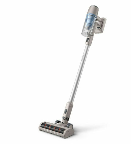 Philips Steelstofzuiger XC2011/01 vacuum cleaner for home cleaning, with detachable wand and dustbin, black and silver design.