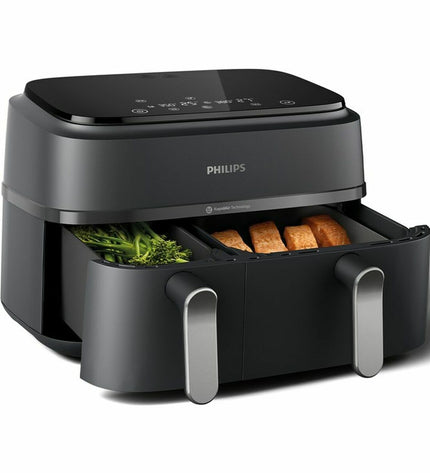 Philips NA352/00 air fryer with 9-liter capacity, black countertop kitchen appliance for healthy frying and cooking