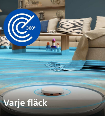 Philips robot stofzuiger with 4800 mAh battery, designed for cleaning floors and maintaining home cleanliness.
