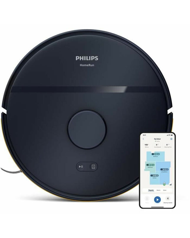 Philips robot stofzuiger with 2600 mAh battery, designed for cleaning floors and maintaining home cleanliness.
