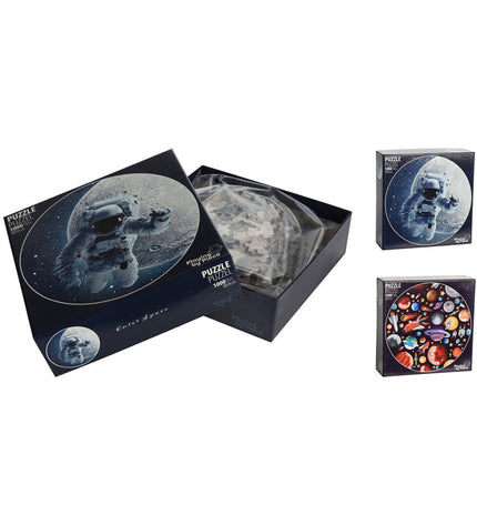 Playing By Piece 1000-piece puzzle, 69 cm, featuring colorful artwork, laid out on a flat surface for assembly.