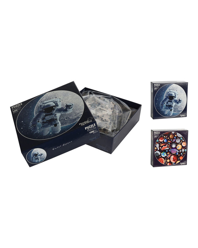Playing By Piece 1000-piece puzzle, 69 cm, featuring colorful artwork, laid out on a flat surface for assembly.