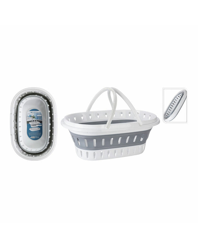 Foldable laundry basket by Bathroom Solutions, 60x40x27 cm, with a collapsible design for bathroom storage and organization.