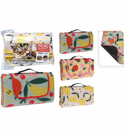 BigBuy Outdoor picnic blanket 130 x 150 cm, suitable for outdoor activities like camping and hiking, with colorful design on fabric
