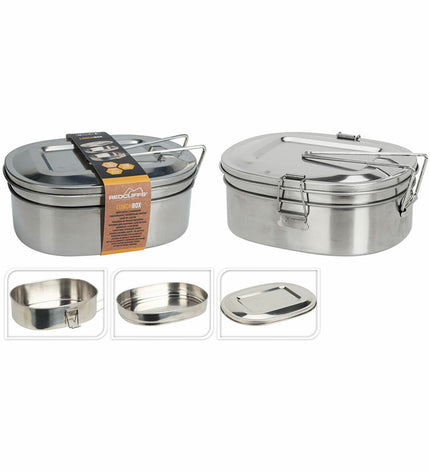 Redcliffs stainless steel lunchbox in red, 1.2L, ideal for sport, outdoor activities, camping, and hiking.