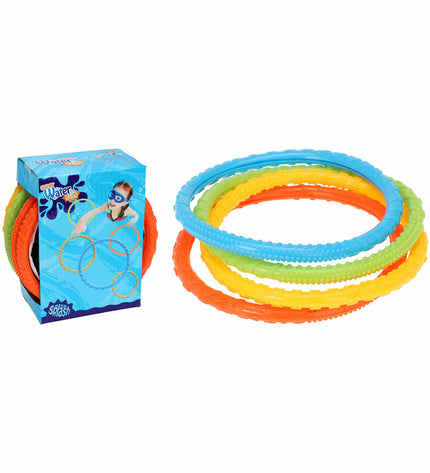 Set of six BigBuy Fun diving rings for swimming and outdoor play, colorful and durable for kids' water activities.