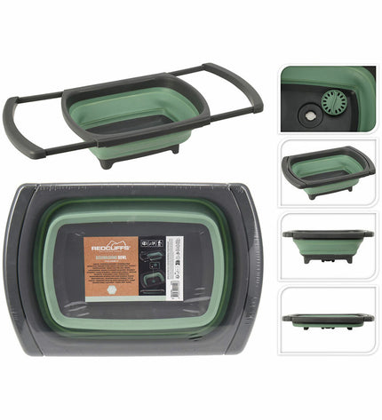 Redcliffs foldable camping sink for outdoor activities, featuring a compact design suitable for camping and hiking.