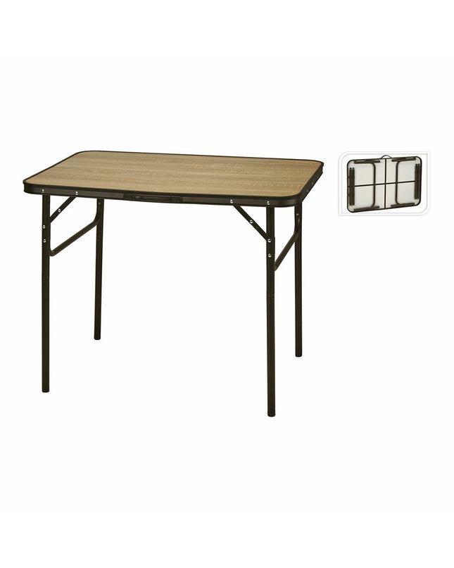 Lifetime Vouwtafel in bruin en zwart, 90x60x70 cm, suitable for outdoor camping and sports activities, with a sturdy foldable design.