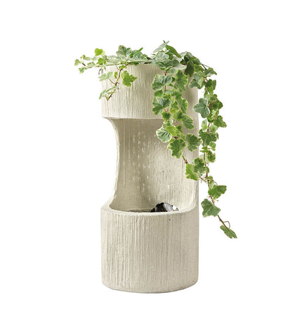 Lifetime Tuinfontein Waterbron in cilindrische design, outdoor garden decoration with a durable and stylish appearance.