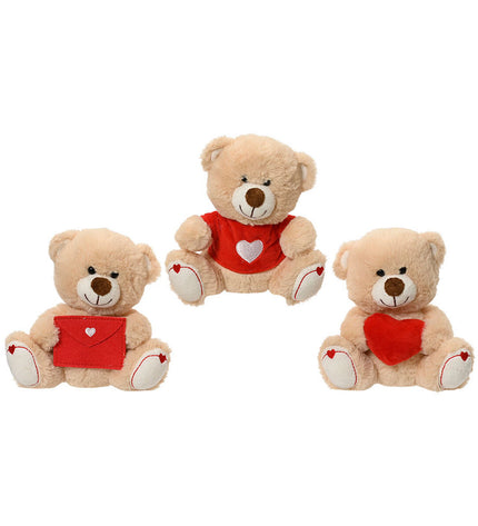 Soft Valentine’s Day plush toy bear EDM 808762, 15 cm, cuddly stuffed animal for children and gift-giving.