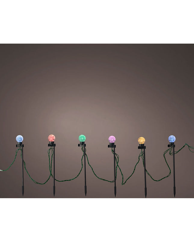 Lumineo multicolour outdoor garden LED light sticks, 6W warm white, 20-piece set for garden decoration and outdoor lighting.