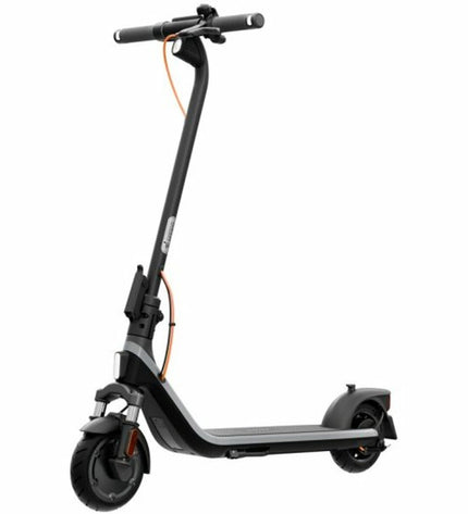 Segway E2 Plus II electric scooter in black, 500W motor, designed for urban mobility and outdoor sports, with handlebars and wheels visible.