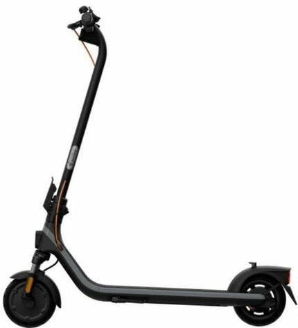 Segway E2 Plus II black electric scooter, 500W motor, designed for urban mobility and outdoor sports, shown on city street.