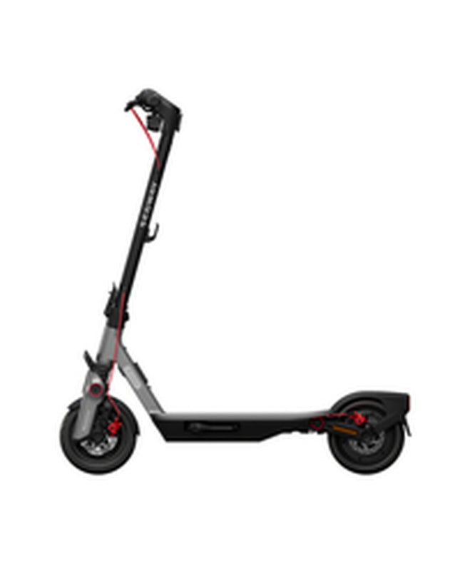 Black Segway electric scooter for urban mobility, 25 km/h, designed for sport and outdoor city commuting.