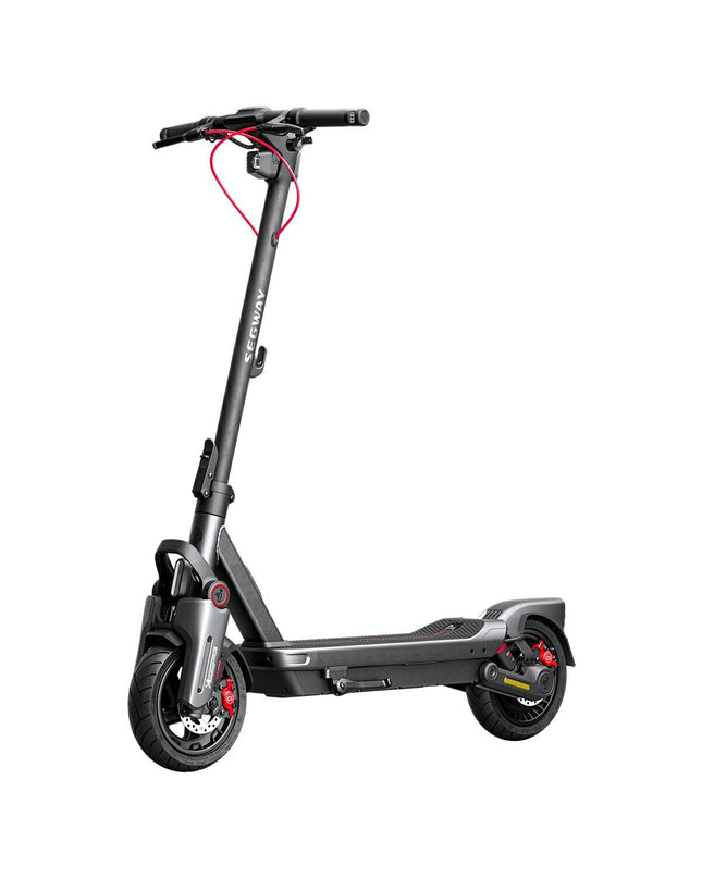 Segway electric scooter for urban mobility in sport and outdoor use, shown with details of its design and branding.