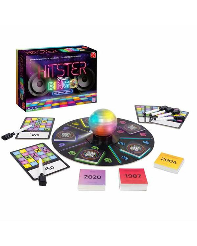 Diset Hitster Bingo toy game with colorful bingo cards and chips, perfect for fun family game nights.