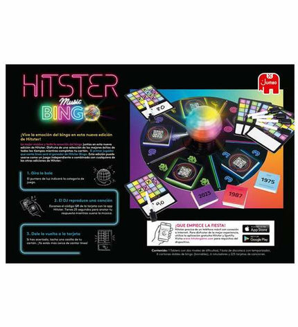 Diset Hitster Bingo board game for kids, colorful game pieces and bingo cards for fun family play.