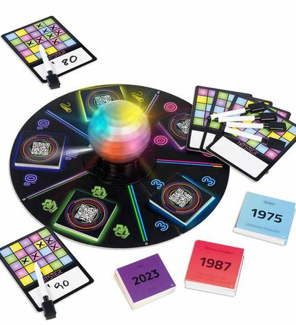 Diset Hitster Bingo board game with colorful cards and tokens for family fun and entertainment.