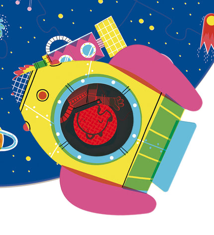 Goula XXL Space puzzle with 25 pieces, featuring colorful space-themed images for children to assemble and explore.