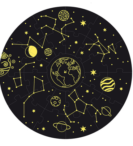 Goula XXL Space puzzle toy with 25 colorful interlocking pieces for children’s educational fun.