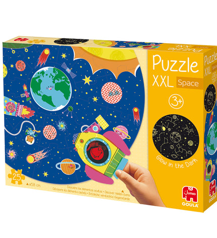Goula XXL Space puzzle with 25 pieces, colorful space-themed toy for children, made of durable puzzle material.