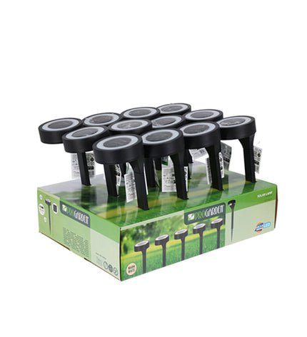Black plastic outdoor garden marker from IPAE Progarden, suitable for decorating and labeling in the garden.