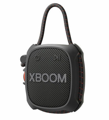 LG XG2TBK Bluetooth portable speaker in black with 5W output, compact electronic audio device for wireless sound.