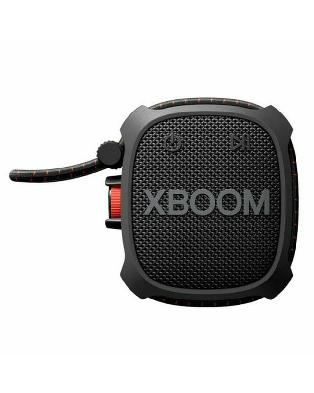 LG XG2TBK portable Bluetooth speaker in black with 5W audio output, compact design, and built-in wireless connectivity.