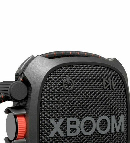 LG XG2TBK Bluetooth portable speaker in black with 5W audio, compact electronic audio device for on-the-go sound.