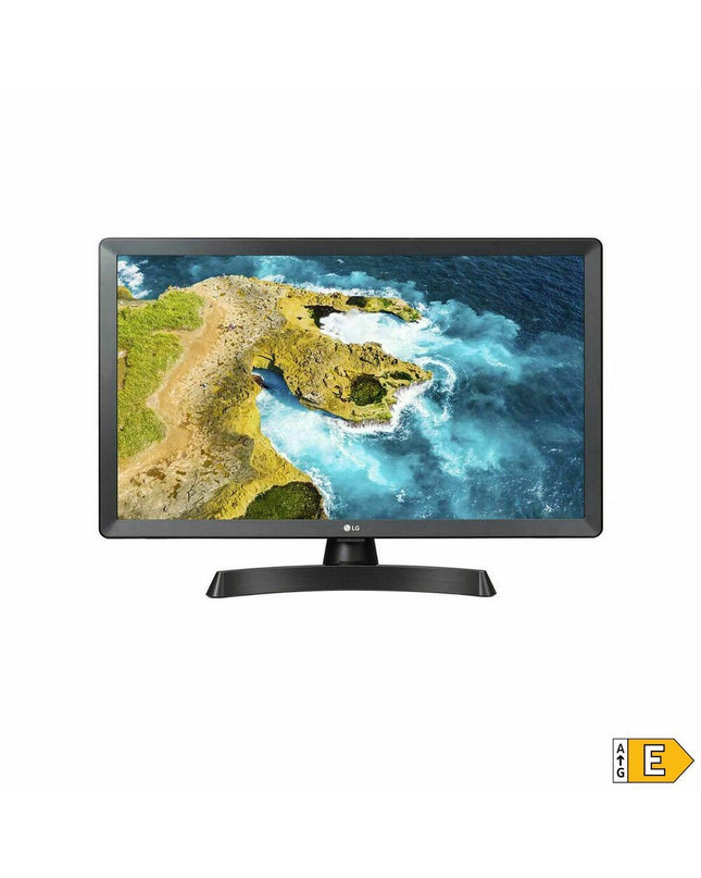 LG 24-inch HD LED smart TV with Wi-Fi, featuring a sleek black screen and slim design for home entertainment.