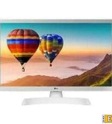 LG 24-inch HD LED smart TV showcasing a sleek black screen with a slim bezel, WiFi connectivity, and modern electronic design.