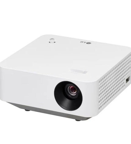 LG PF510Q Full HD projector displaying a bright, clear image with 450 lumens for home theater and electronics entertainment.