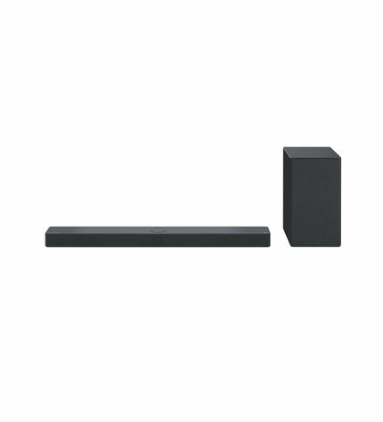 LG Soundbar SC9S in black with 400W power, featuring sleek design and audio controls, part of LG's audio and hi-fi equipment line.