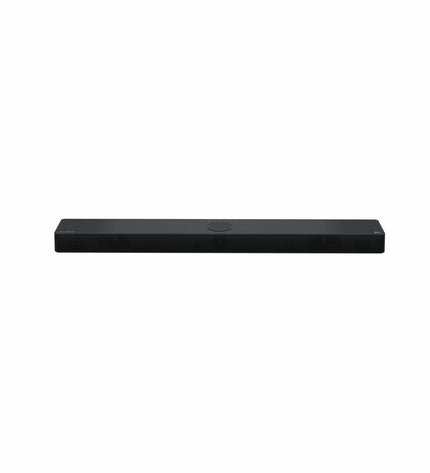 LG SC9S black soundbar with 400W power, sleek electronic audio and hi-fi equipment for enhanced home sound system.